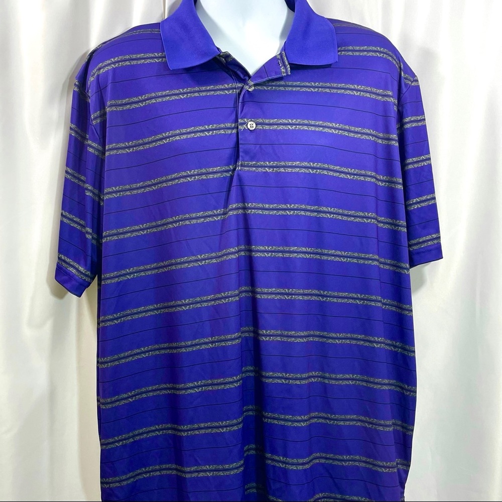 PGA Tour Official Blue Stripe Golf Polo Size XXL